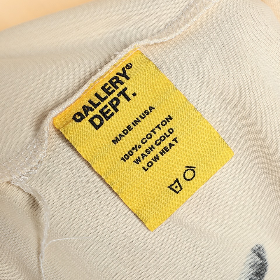 YESKICKS Gallery Dept Short Sleeve T-Shirt with Old Washed Sailor's Graffiti Printing For Unisex - Image 7