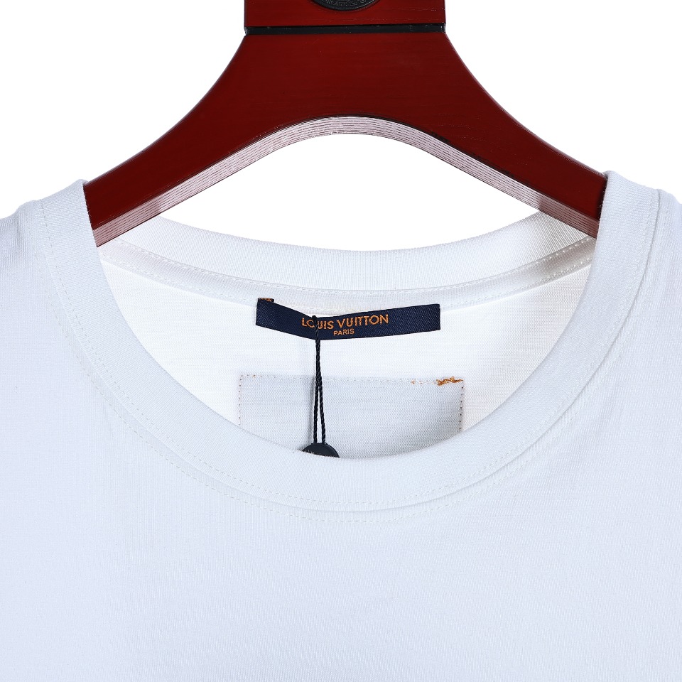 YESKICKS Louis Vuitton Block Letter Print T-Shirt For Unisex Black And White - Image 7