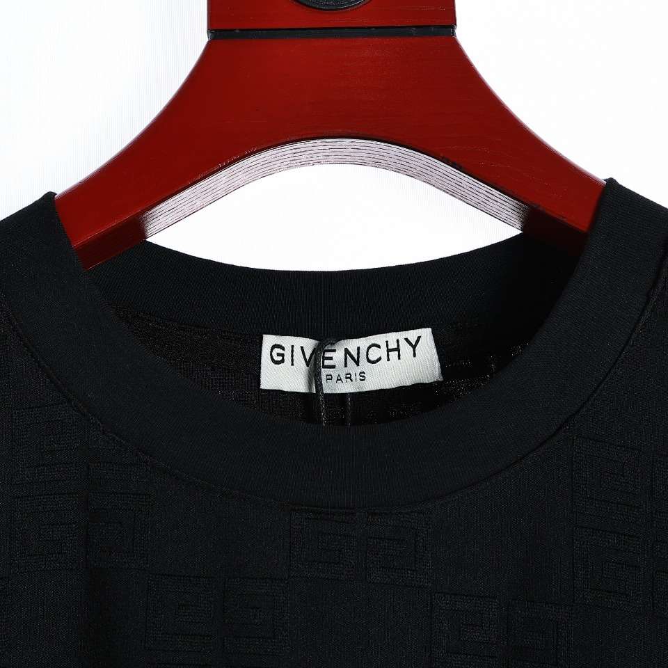 YESKICKS Givenchy Monogram Printed Jacquard Logo T-Shirt For Unisex Black And White - Image 7