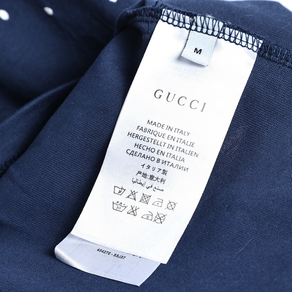 YESKICKS Gucci Star Grove Printed T-Shirt For Unisex Blue And Apricot - Image 7