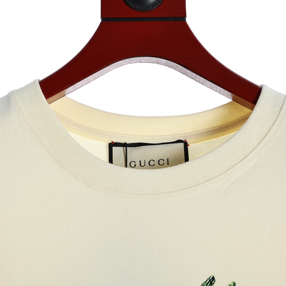 YESKICKS Gucci Coconut Tree Print T-Shirt For Unisex Black And Apricot - Image 7