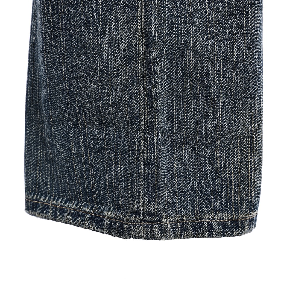 YESKICKS Balenciaga Blue Washed Orange Flared Jeans - Image 7