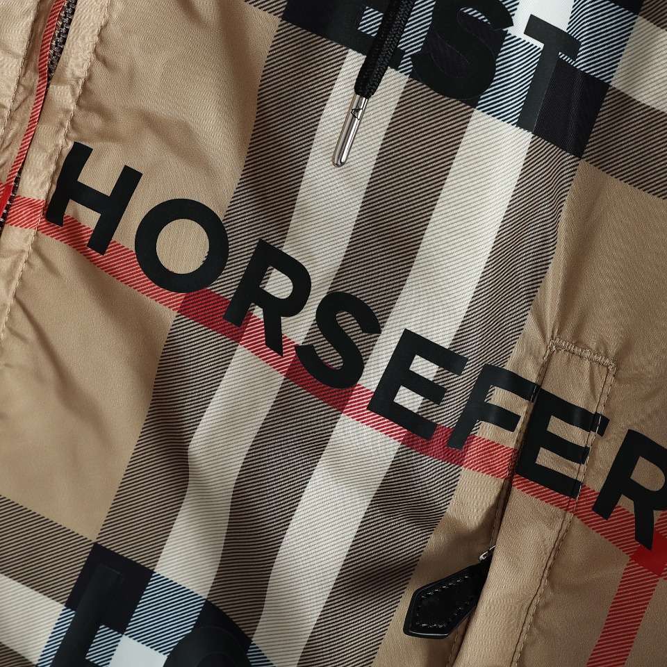 YESKICKS Burberry Plaid Thick Rubber Letter Zipper Hooded Jacket Coat For Unisex - Image 7