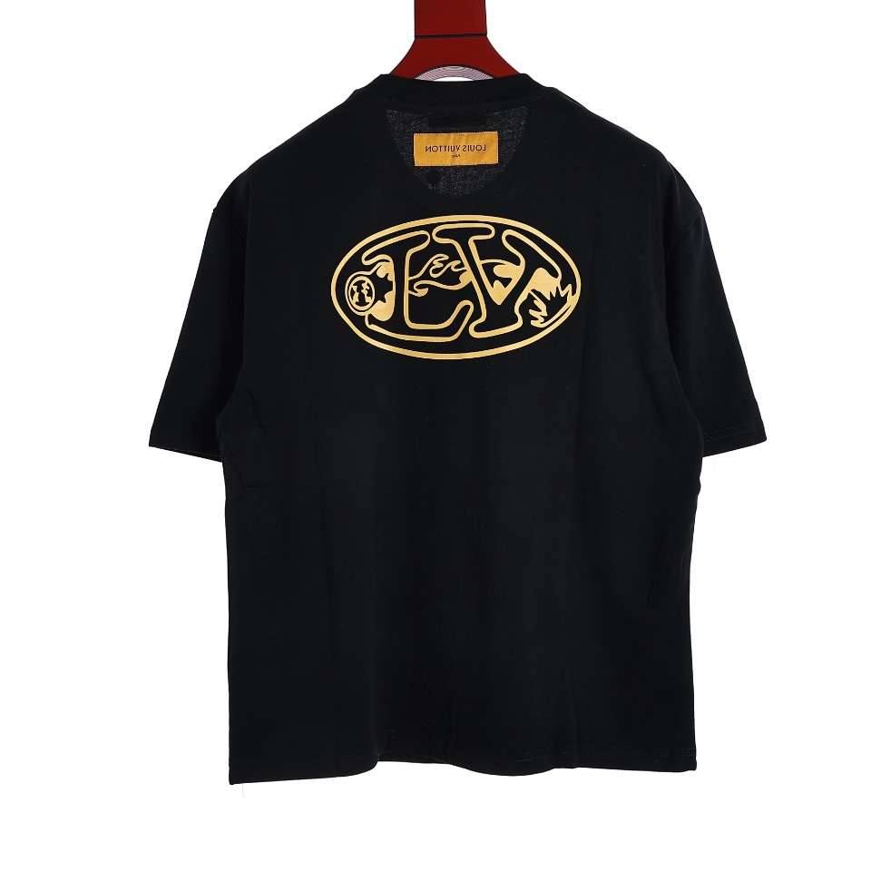 YESKICKS Louis Vuitton Van Print T-Shirt For Unisex Black And White - Image 7