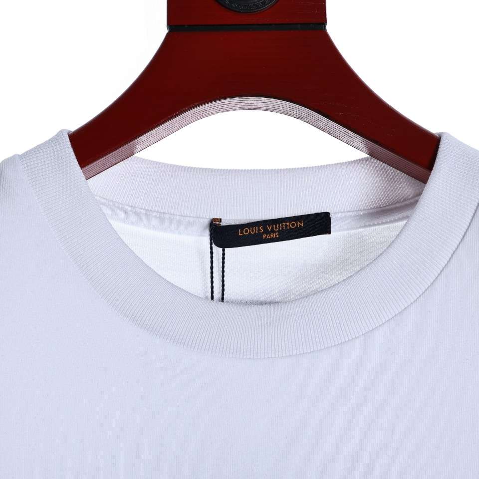 YESKICKS Louis Vuitton Movie Studio Theme Flocked T-Shirt For Unisex Black And White - Image 7