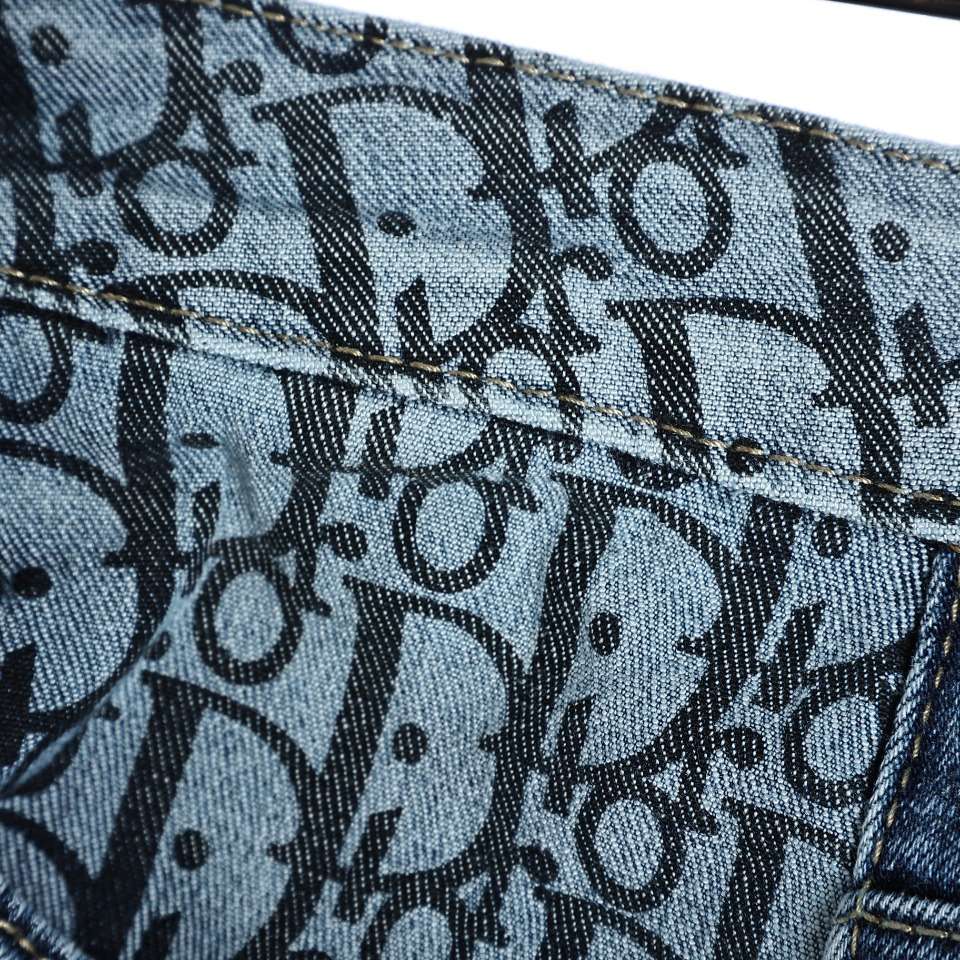 YESKICKS Dior Jeans With Logo Printed All Over The Pockets For Unisex - Image 7