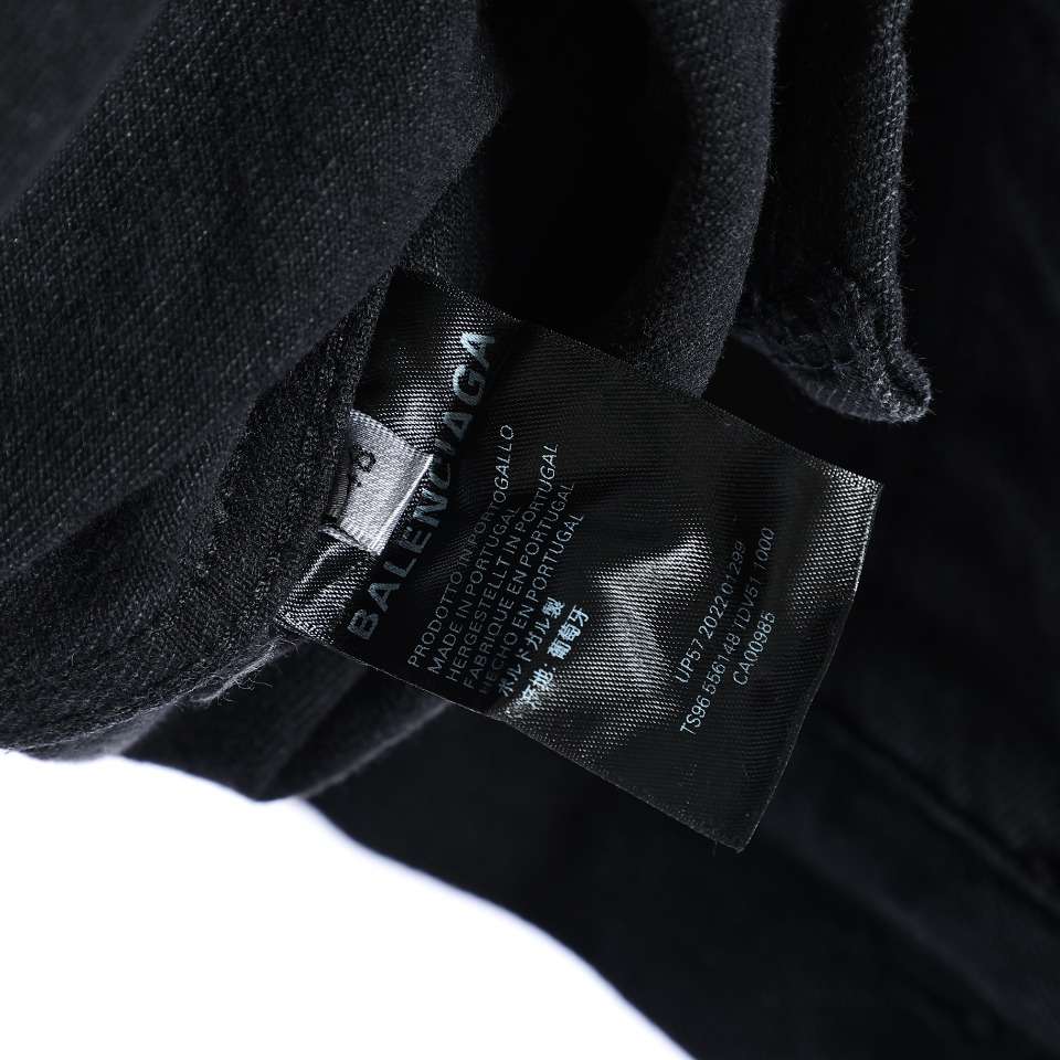 YESKICKS Balenciaga Denim Jacket With Rhinestones On The Back For Unisex - Image 7