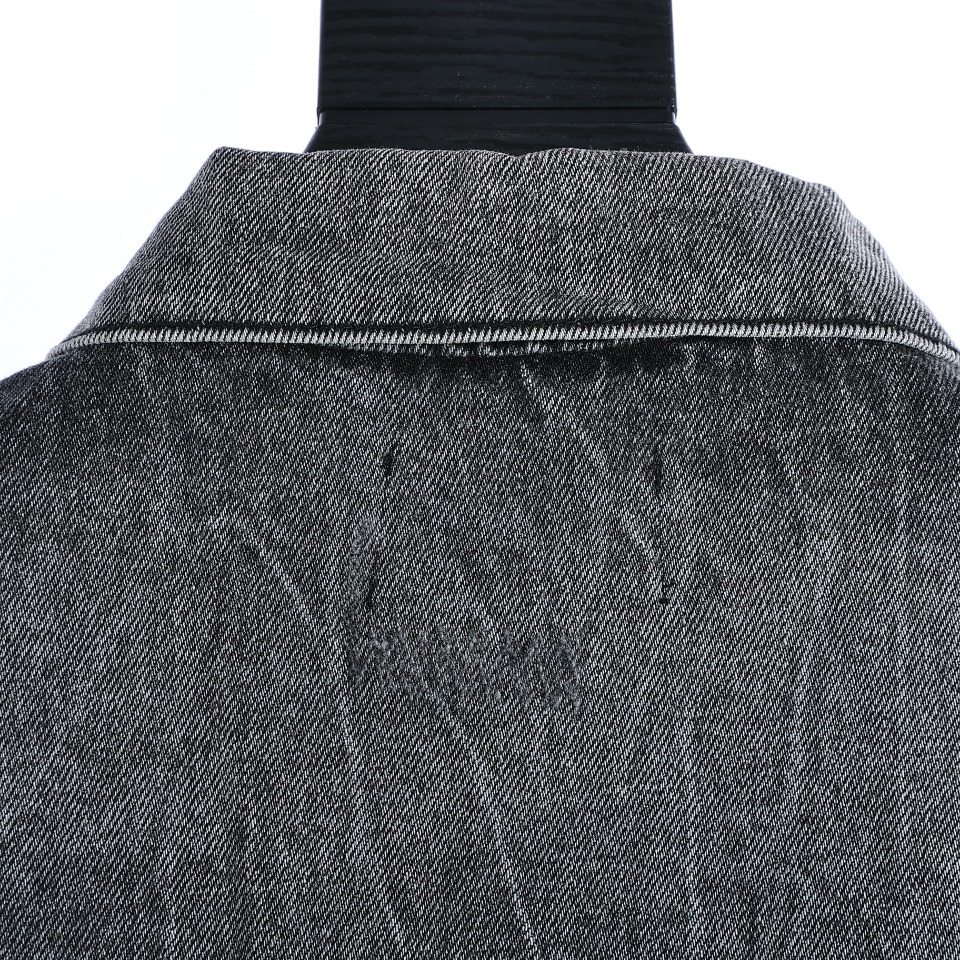 YESKICKS Balenciaga Melted Smiley Washed and Aged Denim Jacket For Unisex - Image 7