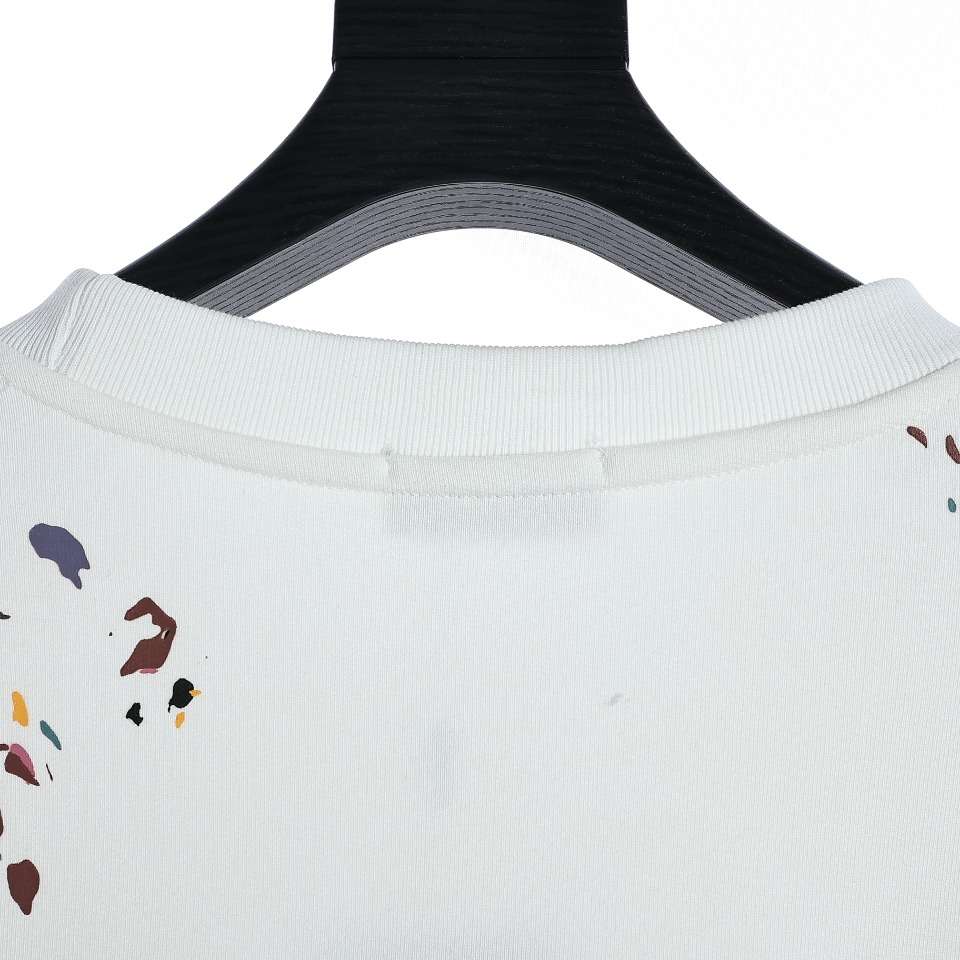 YESKICKS Dior Handmade Splattered Ink Sweatshirt For Unisex Gray And White - Image 7