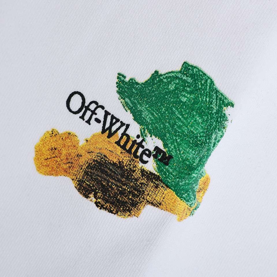 YESKICKS Off White Colorful Oil Painting Arrow Print Shorts Pants For Unisex Black And White - Image 7