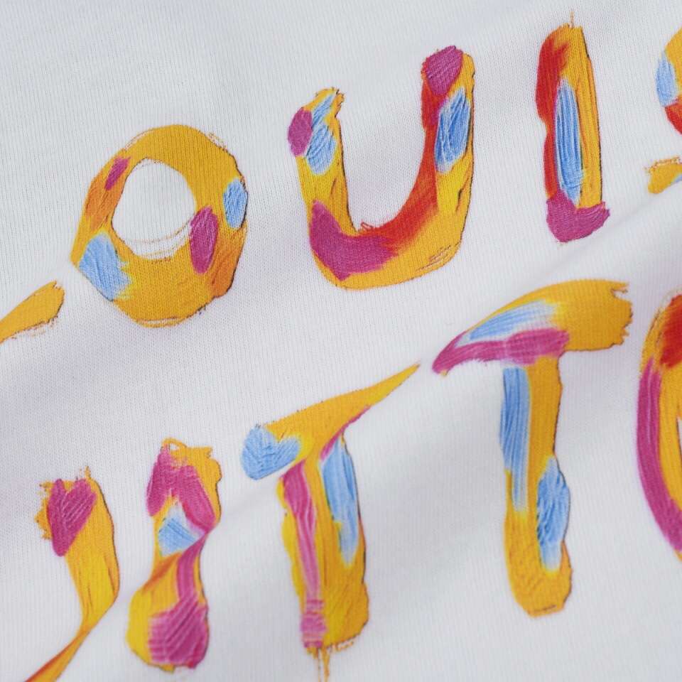 YESKICKS Louis Vuitton Color Clash Flower Print T-Shirt For Unisex Black And White - Image 7