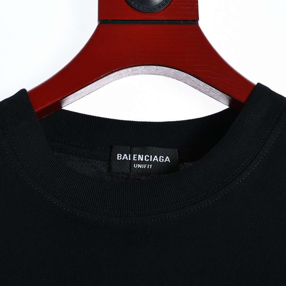 YESKICKS Balenciaga Fluorescent Green Foam Logo Pattern T-shirt for Unisex Black And White - Image 9