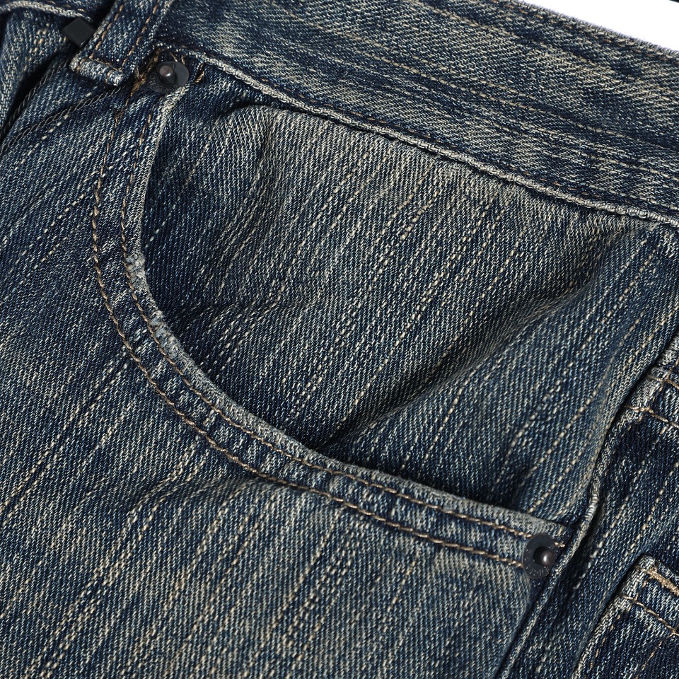 YESKICKS Balenciaga Blue Washed Orange Flared Jeans - Image 8