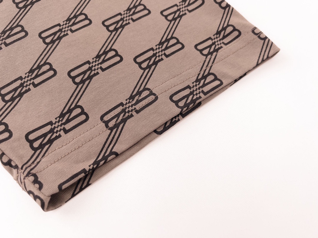 YESKICKS Balenciaga Monogram Logo Print T-shirt for Unisex Black and Coffee - Image 6