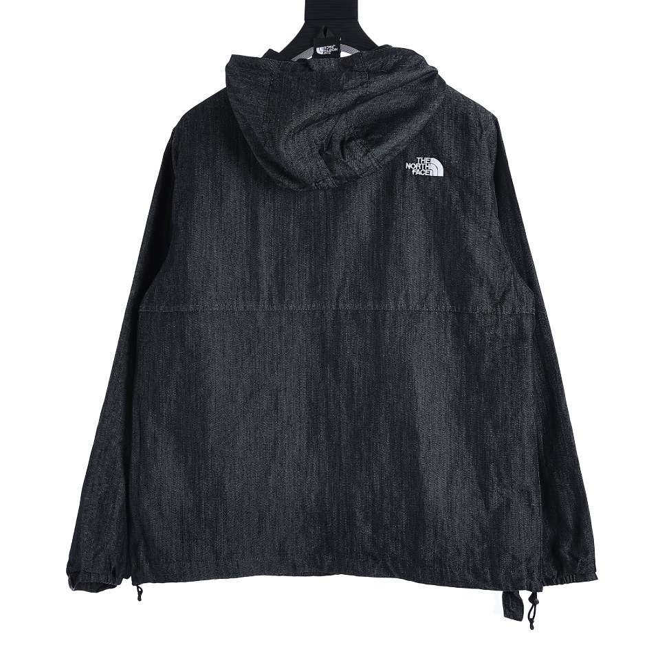 YESKICKS The North Face Denim Jacket Coat For Unisex Black And Denim Blue - Image 8