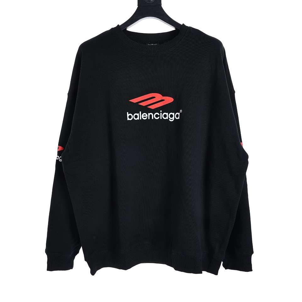 YESKICKS Balenciaga Sweatshirt With Large Silhouette And Round Neck For Unisex Black And White - Image 8