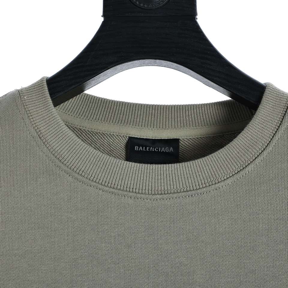 YESKICKS Balenciaga Double B Logo Embroidered Crew Neck Sweatshirt For Unisex Deep Gray Light Gray And Light Blue - Image 8