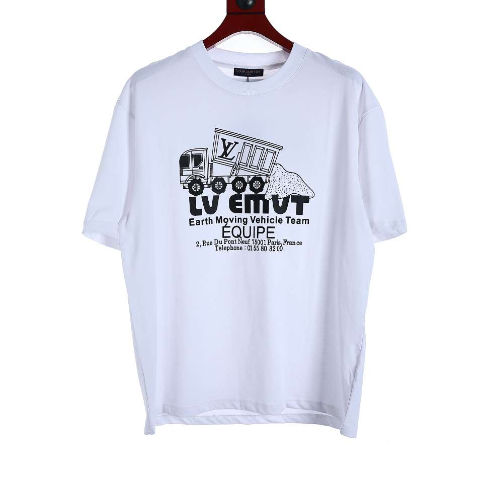 YESKICKS Louis Vuitton Van Print T-Shirt For Unisex Black And White - Image 8