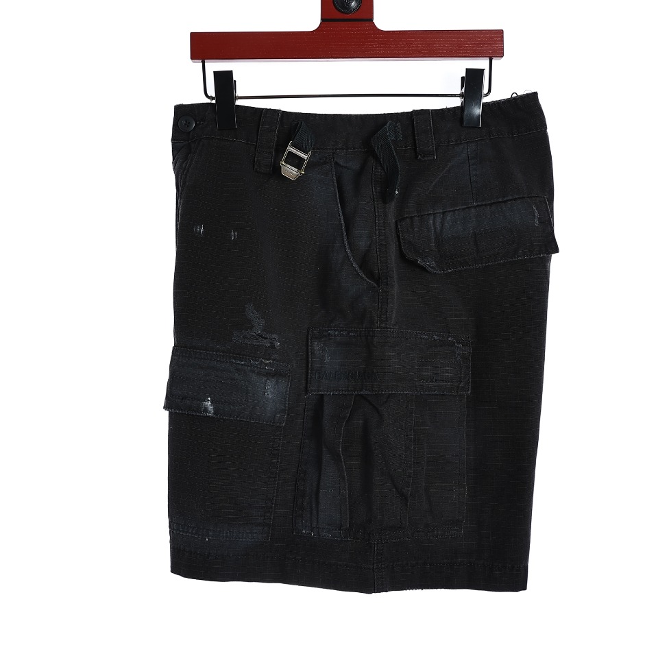 YESKICKS Balenciaga Washed Workwear Pocket Shorts Pants For Unisex - Image 8