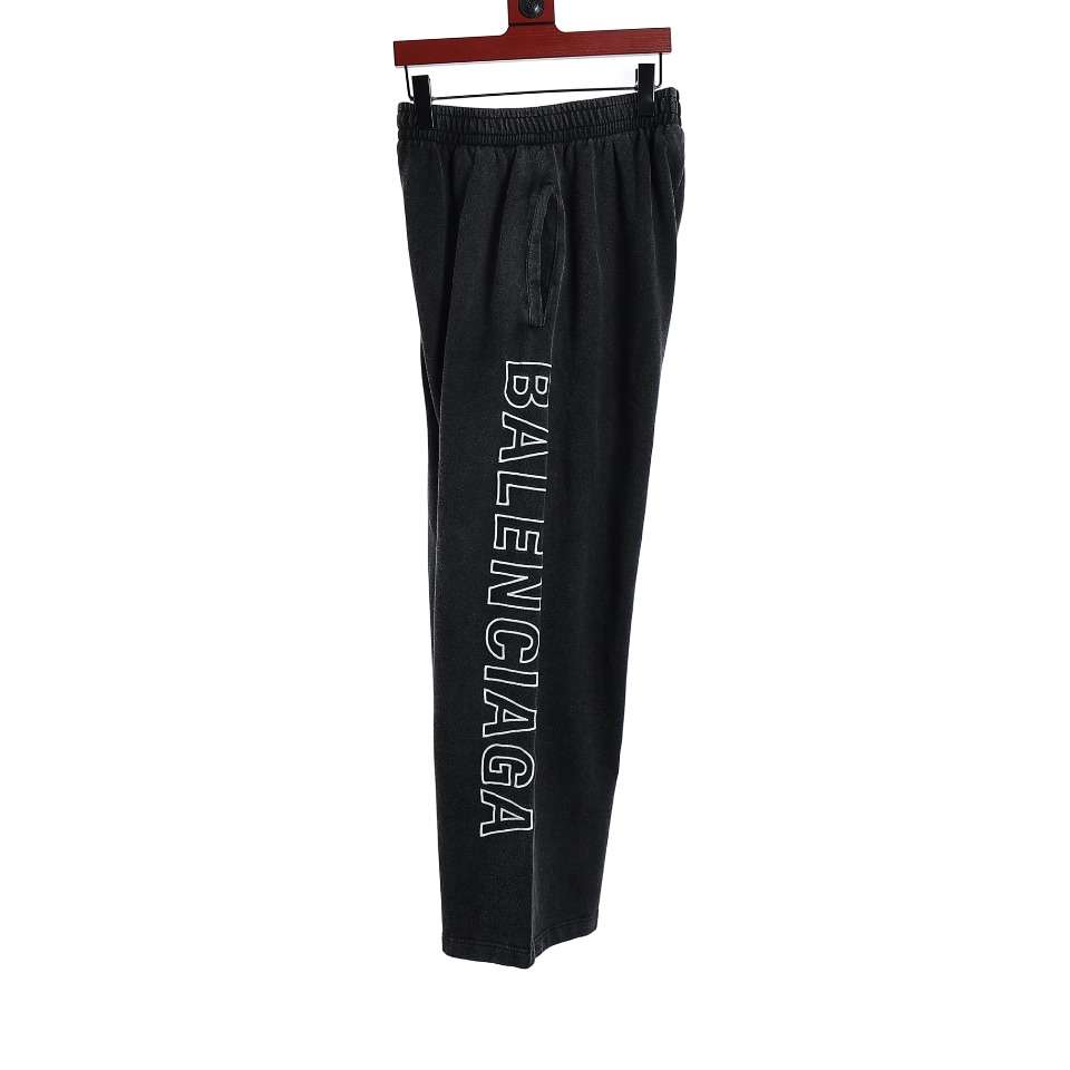 YESKICKS Balenciaga Side-Washed Embroidered Pants For Unisex - Image 8