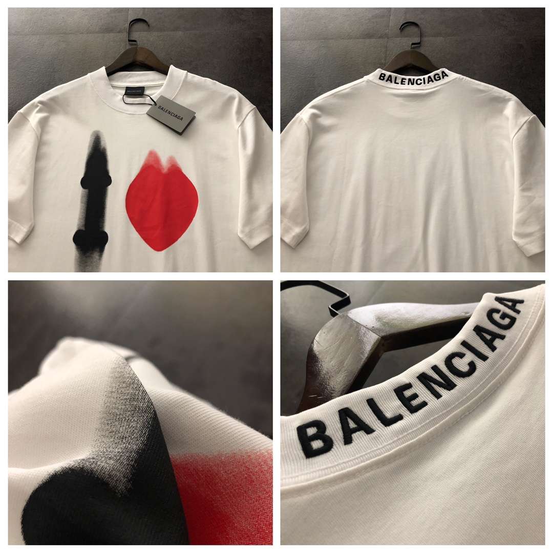 YESKICKS Balenciaga Print T-shirt for Unisex Black and White - Image 6
