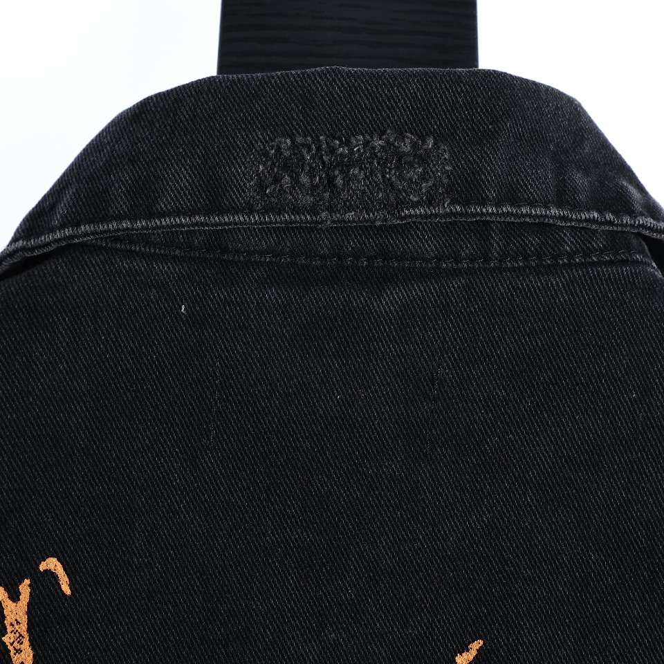 YESKICKS Balenciaga Mud Dyed Sanskrit Destroyed Denim Jacket For Unisex - Image 8