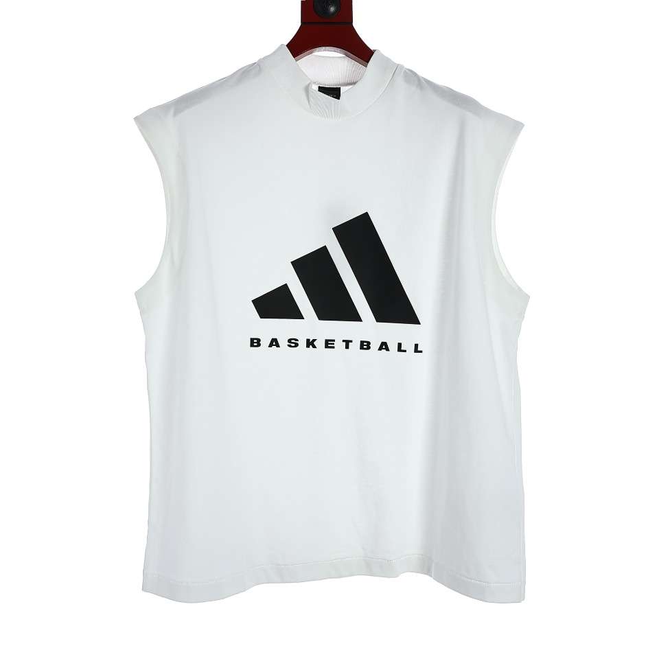 YESKICKS Adidas Monogrammed Crew Neck Tank Top For Unisex Black And White - Image 8