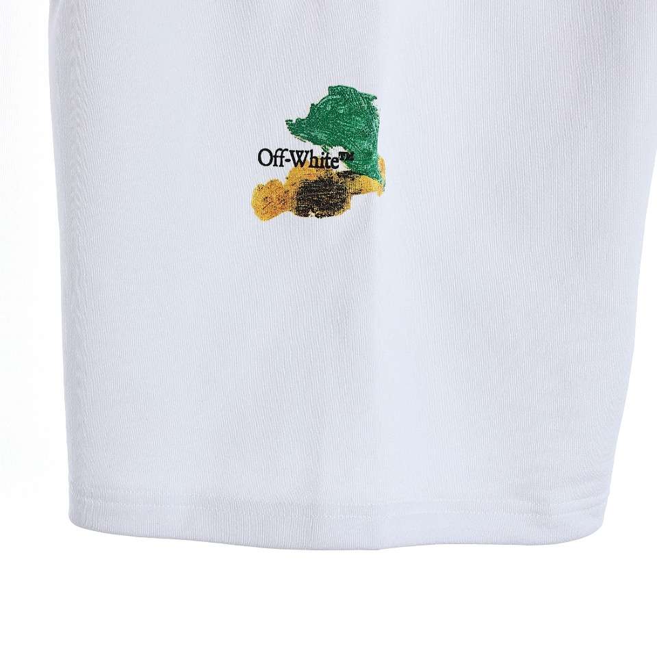 YESKICKS Off White Colorful Oil Painting Arrow Print Shorts Pants For Unisex Black And White - Image 8