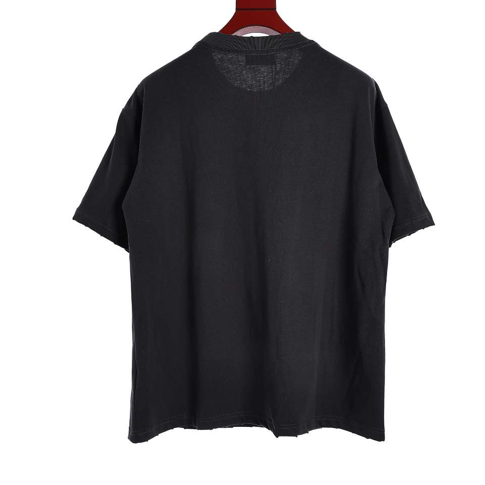 YESKICKS Balenciaga BB Scissor Crackle Printed Torn Short Sleeve T-Shirt For Unisex - Image 8