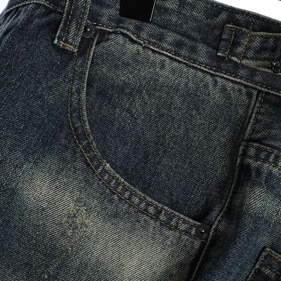 YESKICKS Balenciaga Washed And Distressed Denim Jeans For Unisex - Image 8