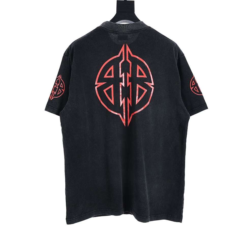 YESKICKS Balenciaga Alien BB Washed and Aged Short Sleeve T-Shirt For Unisex - Image 8