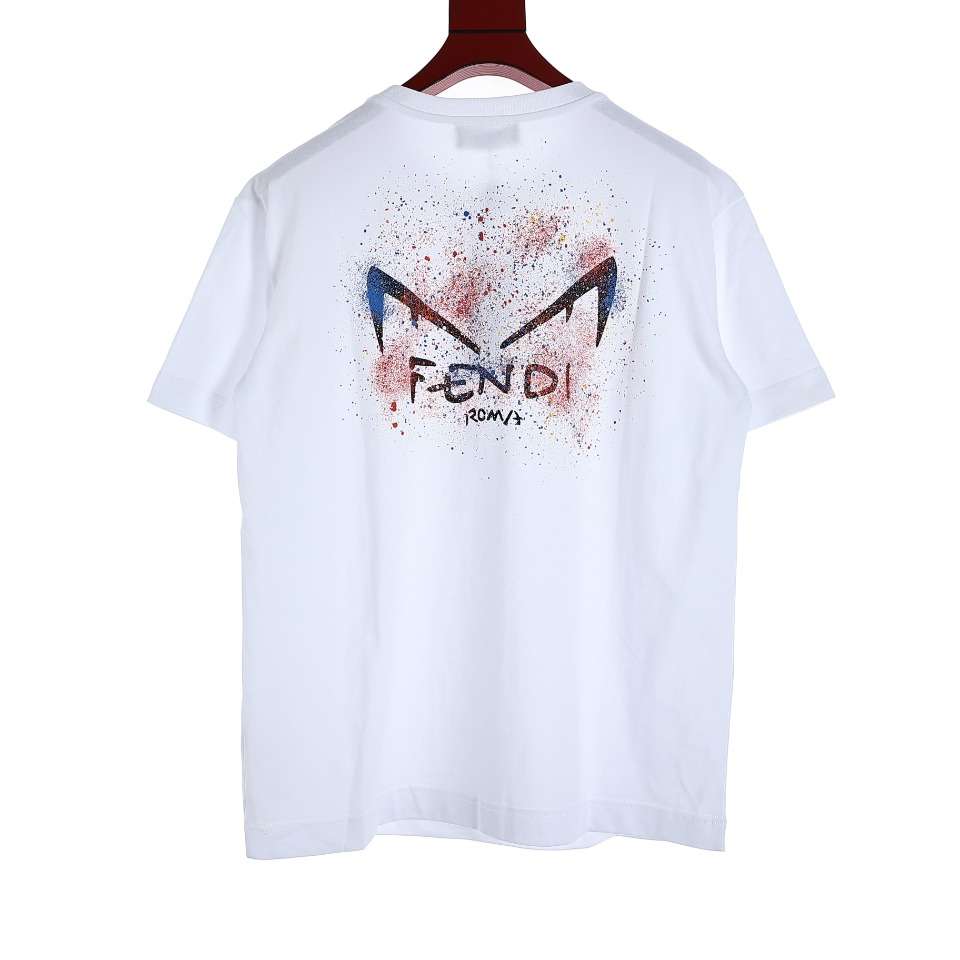 YESKICKS Fendi Color Clash Logo Print T-Shirt for Unisex Black And White - Image 8