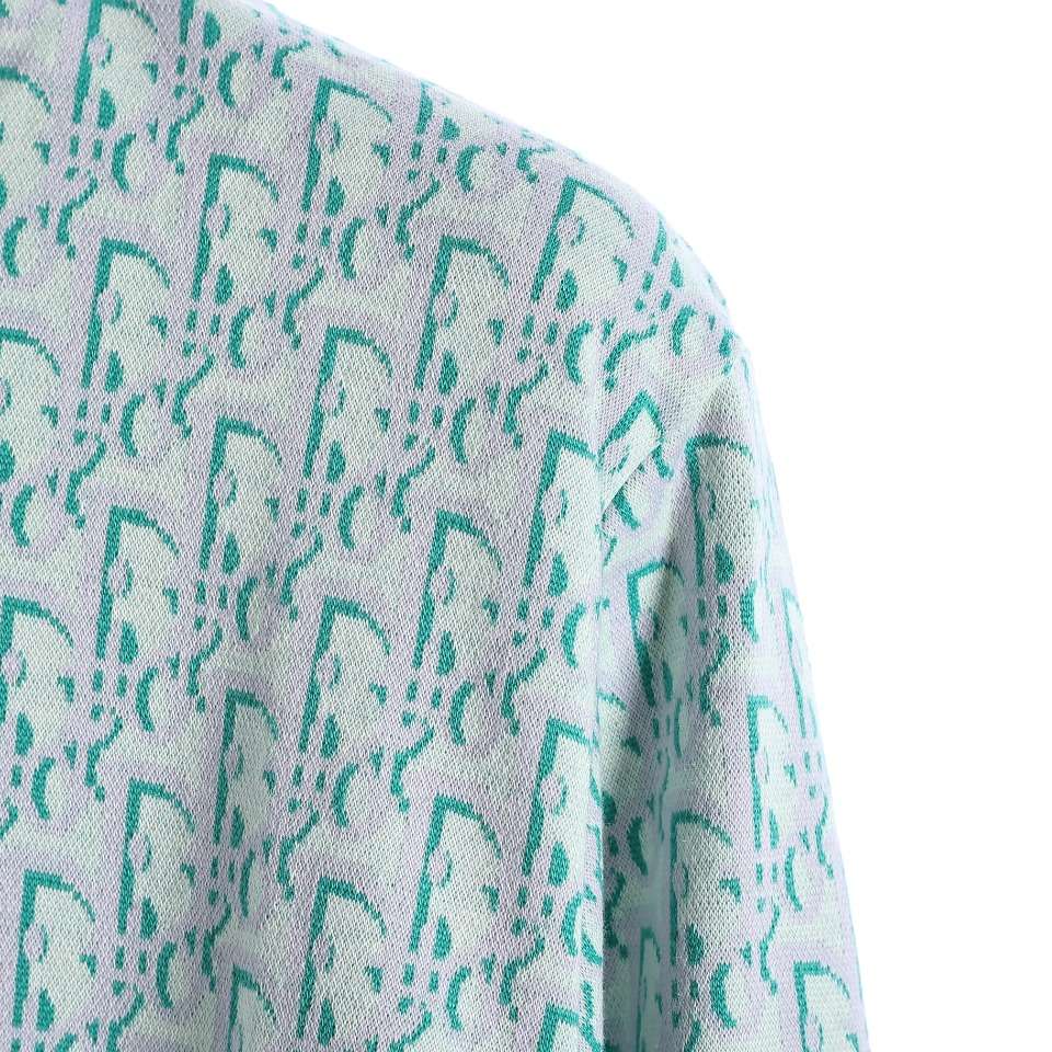 YESKICKS Dior Monogram Print Jacquard Shirt For Unisex Black And Green - Image 9