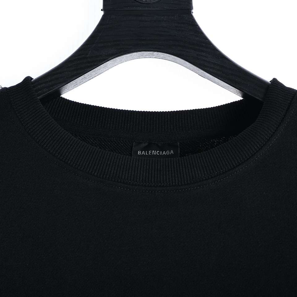 YESKICKS Balenciaga Sweatshirt With Large Silhouette And Round Neck For Unisex Black And White - Image 9