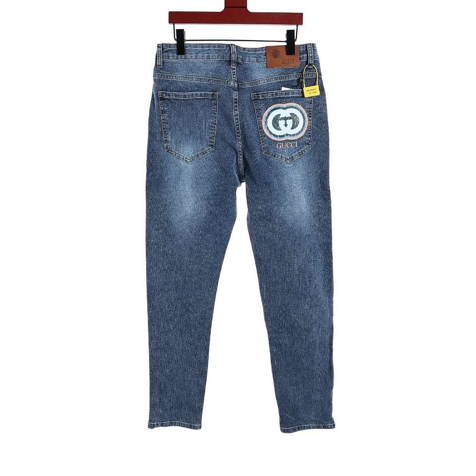 YESKICKS Gucci Double G Printed Logo Jeans For Unisex - Image 9
