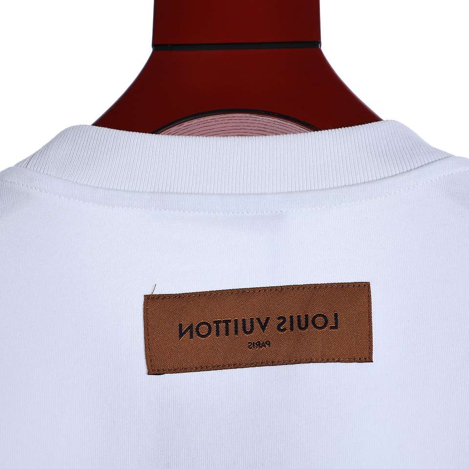 YESKICKS Louis Vuitton Movie Studio Theme Flocked T-Shirt For Unisex Black And White - Image 9