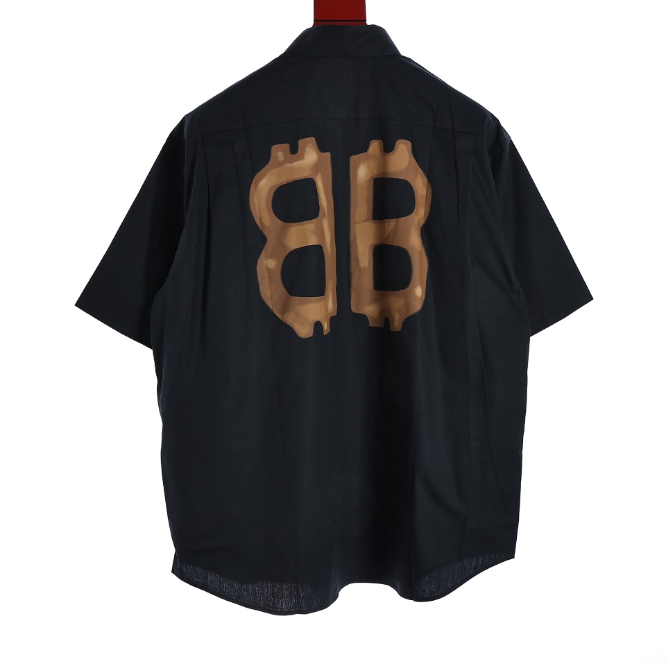 YESKICKS Balenciaga Double BB Bitcoin Print Short Shirt For Unisex - Image 9