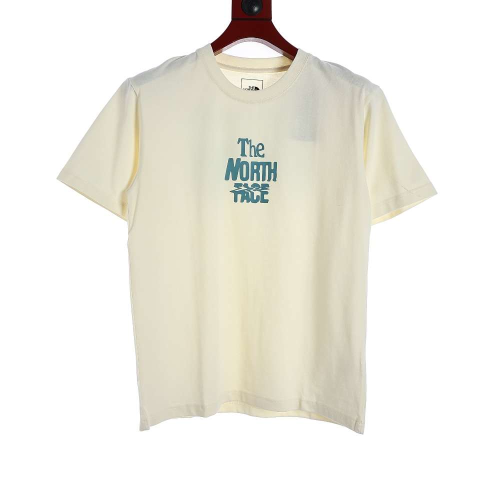 YESKICKS The North Face Climber's Collection Gunstock Short Sleeve Crew Neck T-Shirt For Unisex Blue And Apricot - Image 9