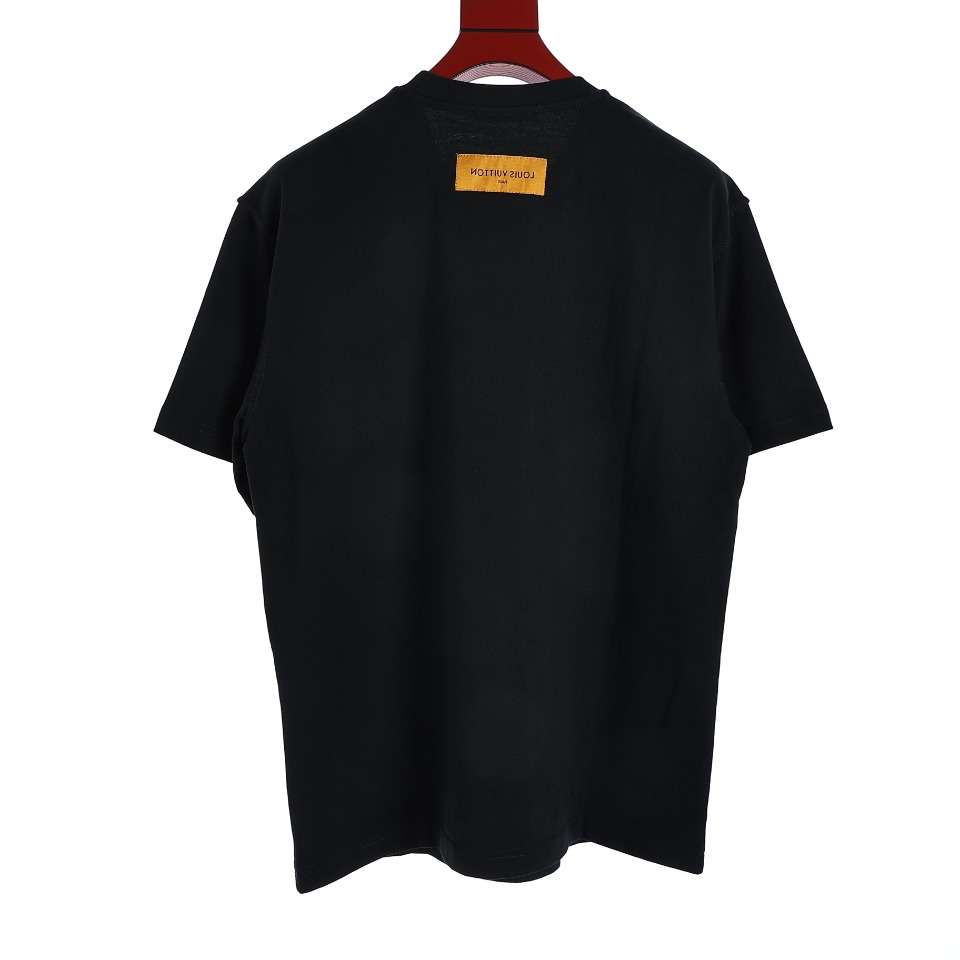 YESKICKS Louis Vuitton Letter Print T-Shirt For Unisex Black And White - Image 9