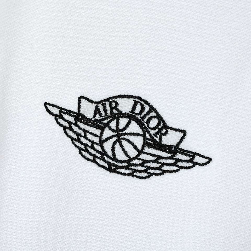 YESKICKS Dior Wing Embroidery Polo Shirt For Men Black And White - Image 9
