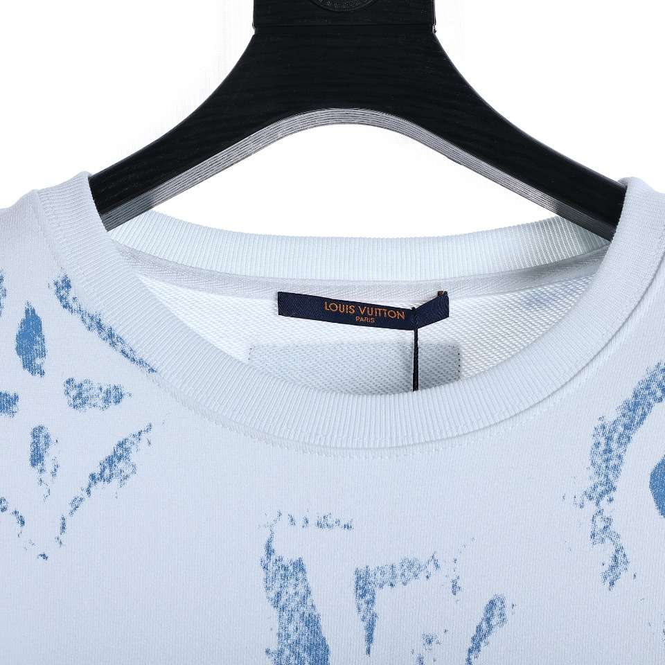 YESKICKS Louis Vuitton Monogram Gradient Inkjet Large Logo Crew Neck Sweatshirt For Unisex Black And White - Image 9