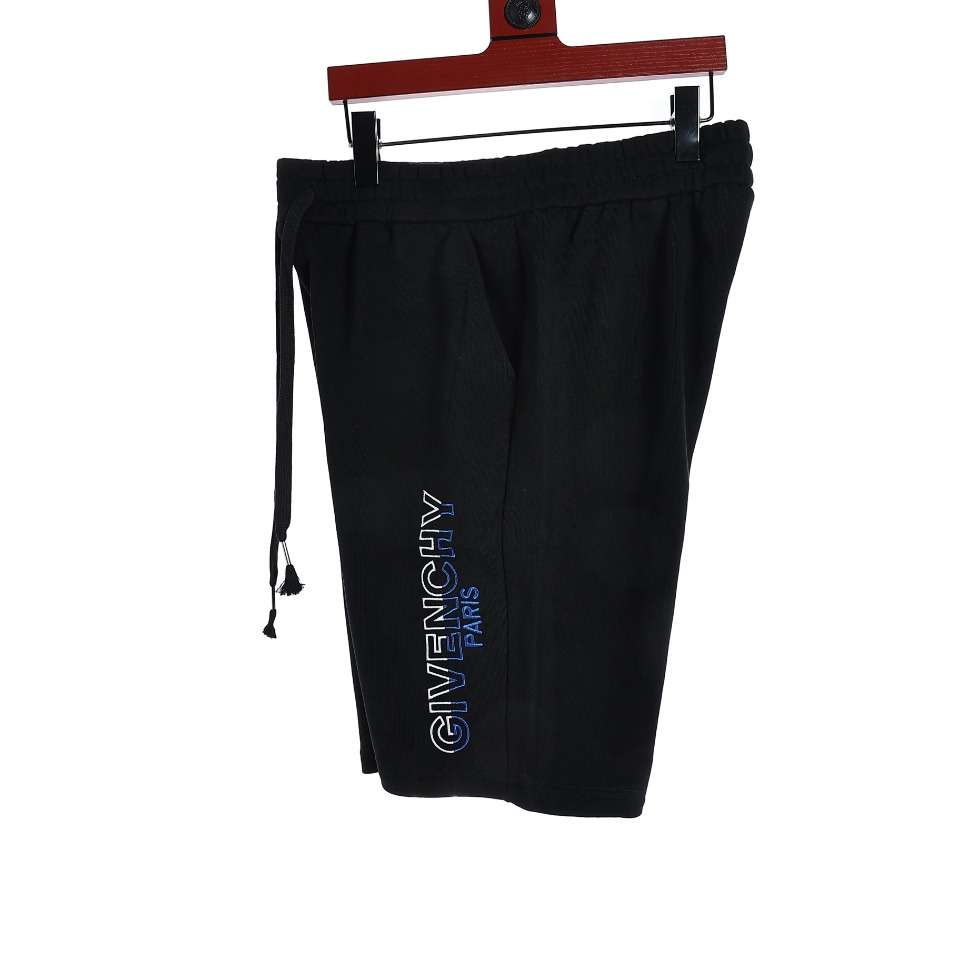 YESKICKS Givenchy Colorblocked Logo Embroidered Shorts Pants For Unisex Black And Apricot - Image 9