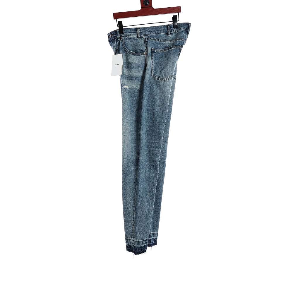 YESKICKS Celine Washed And Slashed Denim Jeans For Unisex - Image 9