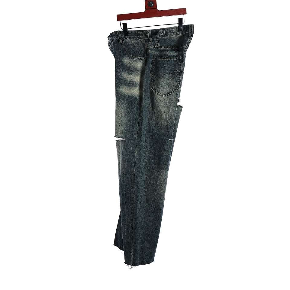 YESKICKS Balenciaga Washed And Distressed Denim Jeans For Unisex - Image 9
