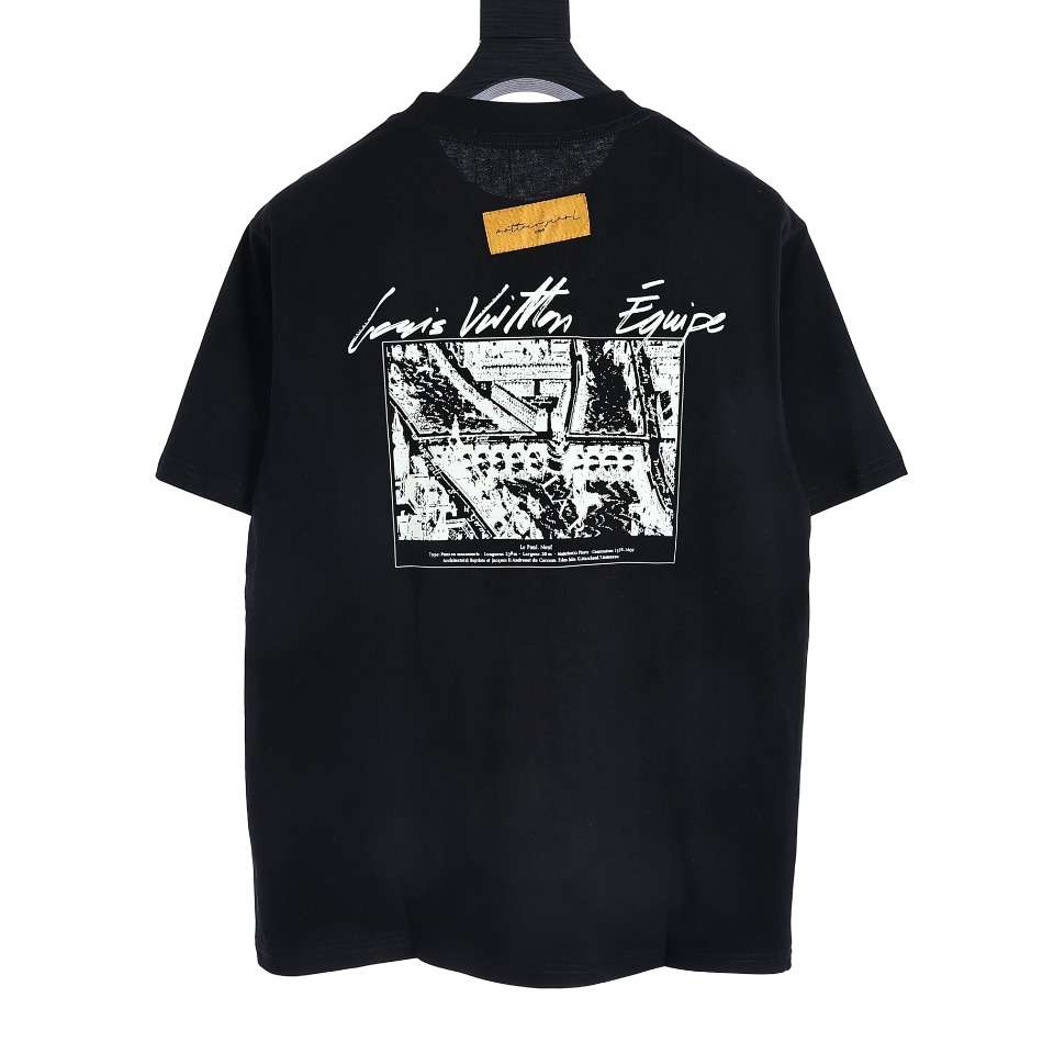 YESKICKS Louis Vuitton Black and White Sketch City Foam Printed Foam Short Sleeve T-Shirt For Unisex - Image 9