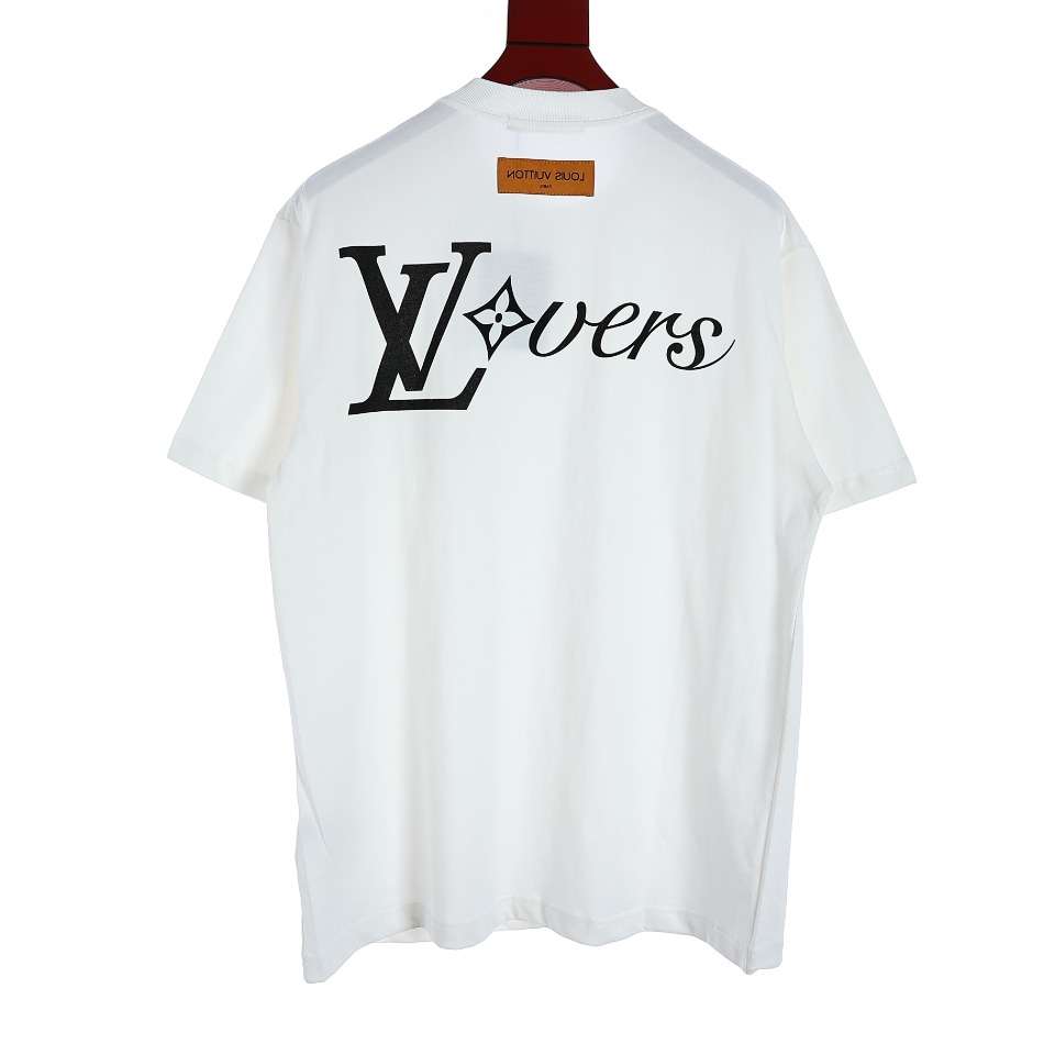 YESKICKS Louis Vuitton Letter Print T-Shirt For Unisex Black And White - Image 9
