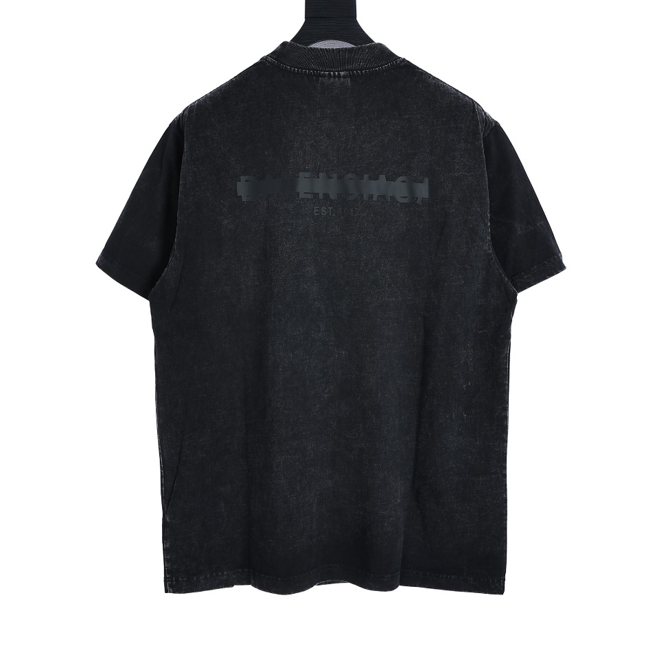 YESKICKS Balenciaga Duct Tape Altered Letter Washed Aged T-Shirt For Unisex - Image 9