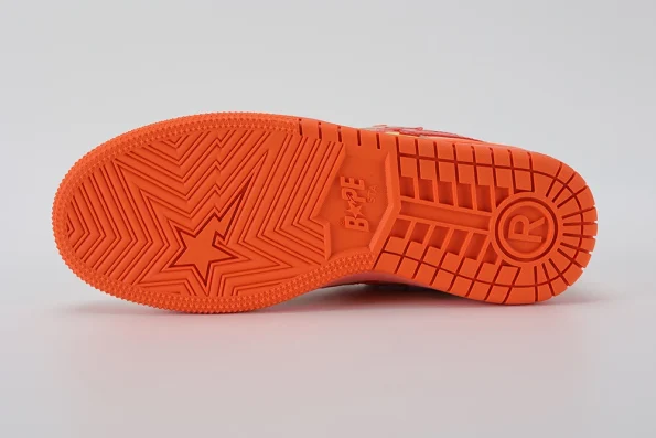 YESKICKS A Bathing Ape Bape SK8 Sta Orange Reps - Image 3