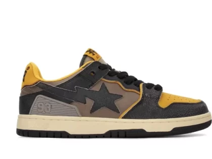YESKICKS A Bathing Ape Bape SK8 Sta Vintage Black Yellow Replica
