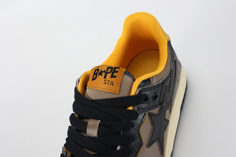 YESKICKS A Bathing Ape Bape SK8 Sta Vintage Black Yellow Replica - Image 6